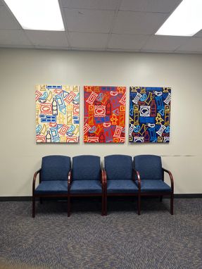 Three paintings, Snack Lounge, in 2nd floor lounge