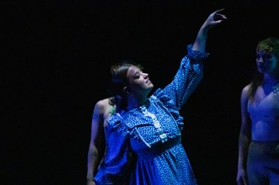 A photo of the lead dancer, Chloe Mansheim, from the "Dance Now!" performance of "Grim". 