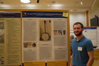 Isaac McCarthy presenting his work at the Fall 2022 Undergraduate Research Symposium